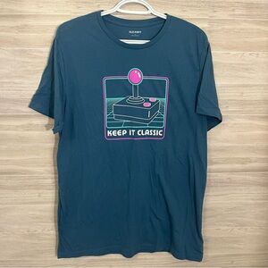 Keep It Classic Game Controller Large Lg Old Navy Graphic Tee Blue T Shirt